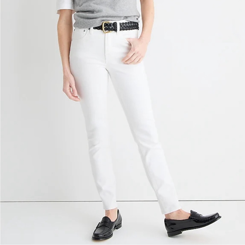 NWT J.Crew Petite 9" toothpick jean in white wash, size P29, BQ311